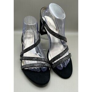 Naturalizer Vanessa2 Womens Strappy Heeled Sandals Rhinestone Black Sz 9.5M